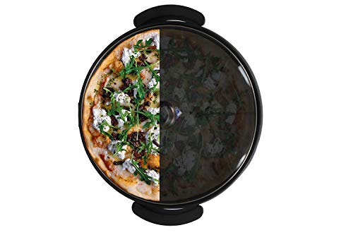 Sogo SS-10060 Paellera, Sartén Eléctrica para Paella y Pizza, Cazuela Multiusos 42cm diámetro y 4,5cm Profundidad Con Tapa de Cristal 1500W
