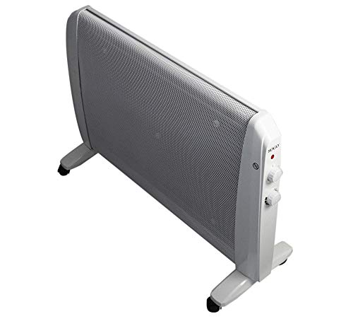 SOGO SS-18440 Radiador de Mica Bajo Consumo, Calefactor Eléctrico Portátil, Calefacción Eléctrica con Termostato Regulable, Potencia de 1000W y 2000W, Estufa Bajo Consumo, Color Blanco