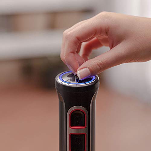 Solac BA5602 Batidora de mano con vaso medidor, cuchillas de alta resistencia, pica hielo, función Turbo, 800 W, 600 milliliters, Negro/Acero inoxidable