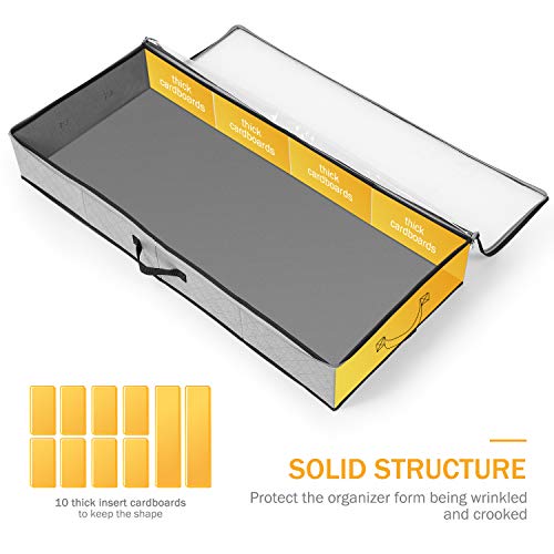 SOLEDI Cajas Almacenaje, para Guardar Ropa y Edredones Etc Pueden Guardar Debajo De la Cama y la Parte Superior del Armario con Una Ventana Transparente, 2 Pcs