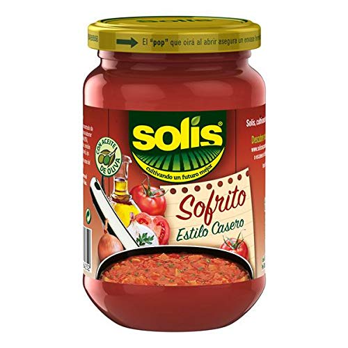 SOLIS Sofrito Estilo Casero Frasco Cristal - Tomate sin gluten - 340g - Pack de 4