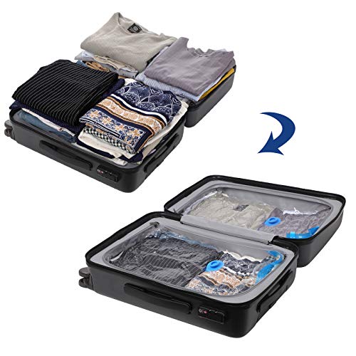 SONGMICS 6 Unidades Bolsas al vacío para almacenar Ropa edredones Ahorro de Espacio (80 x 100 cm)