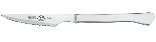 Sonpó Online - Cuchillo Chuletero de Acero Inoxidable Monoblock, de 11 cm. - Pack de 6 piezas