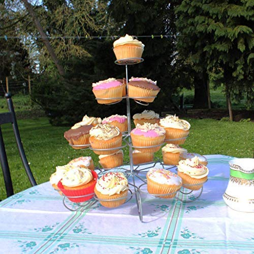 Soporte para Cupcakes - 30cm Metal Soporte para Tartas Puede Contener 23 Magdalenas Magdalenas - 4-Niveles Soporte De Exhibición De La Torta para Bodas, Baby Showers y Fiestas