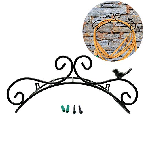 Soporte para manguera de jardín Soporte de manguera de jardín de hierro fundido de 13.8 "para montaje en pared decorativo