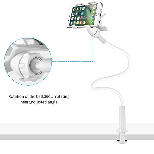 Soporte para teléfono móvil, lonzoth Teléfono Móvil Soporte Cuello de cisne Soporte universal Soporte para iPhone Smartphone Teléfono Móvil (Phone Stand|White)