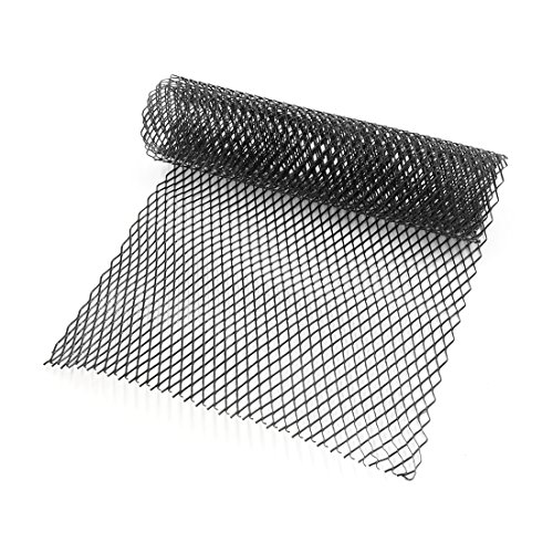 sourcing map 100x33cm Parrilla de Coche Malla Rómbica Rejilla Aluminio Negro 10x20mm