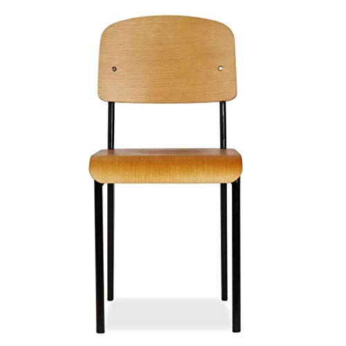 ST019 Silla patas metal, asiento y respaldo en madera estilo vintage para salón, comedor, cocina, balcón, terraza interior, hostelería. 1 unidad