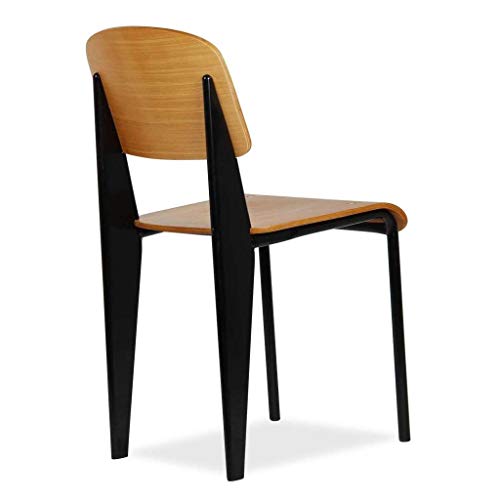 ST019 Silla patas metal, asiento y respaldo en madera estilo vintage para salón, comedor, cocina, balcón, terraza interior, hostelería. 1 unidad