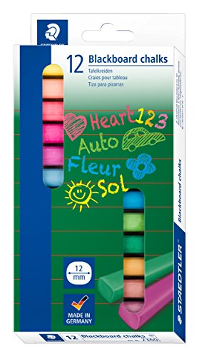 STAEDTLER Noris Club 2360 - Tizas de colores para pizarra, Negro/Blanco