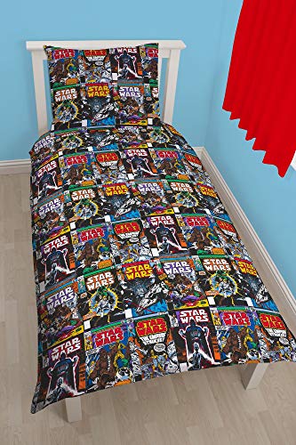 Star Wars Juego de Cama Individual, diseño Reversible y alusivo a la Saga de películas de la Guerra de Las Galaxias, de la Marca