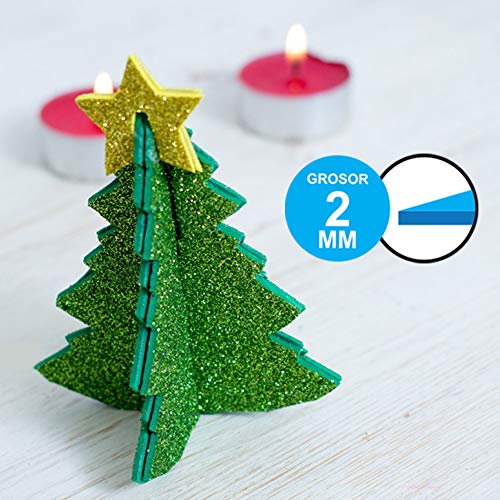 Starplast, Papel Goma Eva, Papel Foamy, Papel Decorativo, Pack de 10 Láminas, Purpurina, Liso, Aprox A3, 30x40cm, Hojas de Espuma EVA para Decorar y Manualidades, Etc. Colores Surtidos