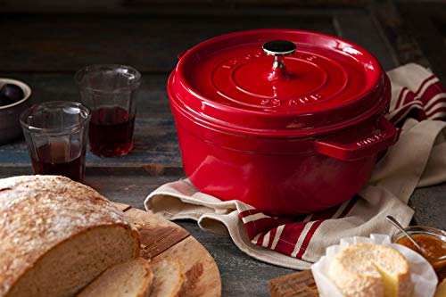 Staub 40509-835-0 - Olla Cocotte redonda, hierro fundido, rojo cereza, 24 cm