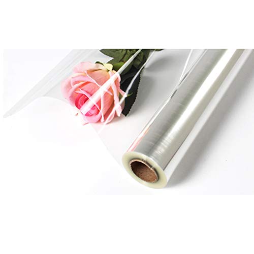 STOBOK Papel de celofán transparente rollo de papel celofán transparente para cestas de flores regalo manualidades suministros / 44cmx25m