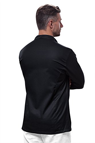 strongAnt® - Chaqueta de Chef/Cocinero Manga Larga - Uniforme Fabricado en UE - Negro XL
