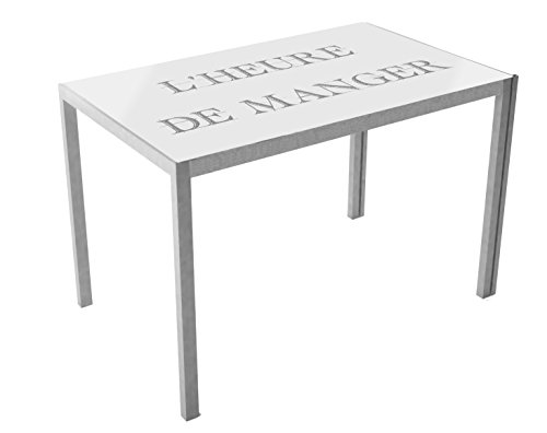 Suarez CICA Mesa de Cocina, Vidrio, Metal, Plata, 105x60x75cm