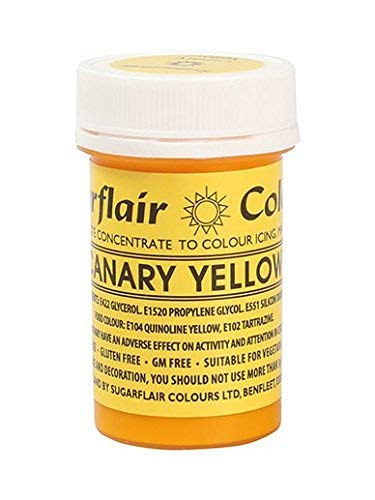 Sugarflair Concentrado de pasta espectral Color Icing mazapán 25g Canary Yellow