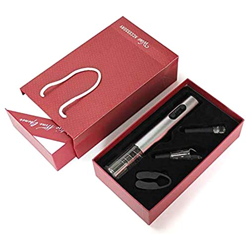 Supermega Abrebotellas eléctrico para Vino Sacacorchos Eléctrico Abre Vino Automático Profesional Abridor de Botellas Vino eléctrico ABS Ultra Resistente (Kit-P)