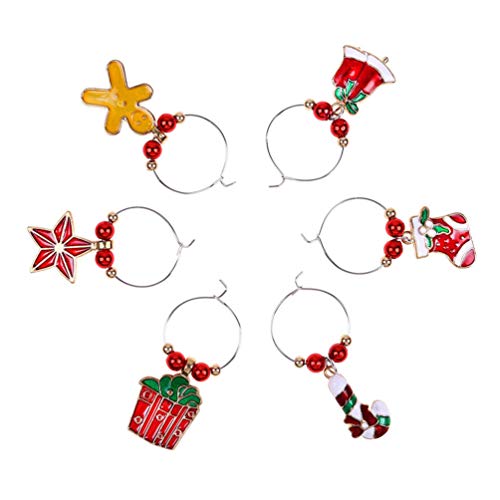 SUPVOX 18 piezas encantos de copa de vino marcadores de copa de vino de navidad etiquetas de copa de vino marcadores de bebida favores de vino