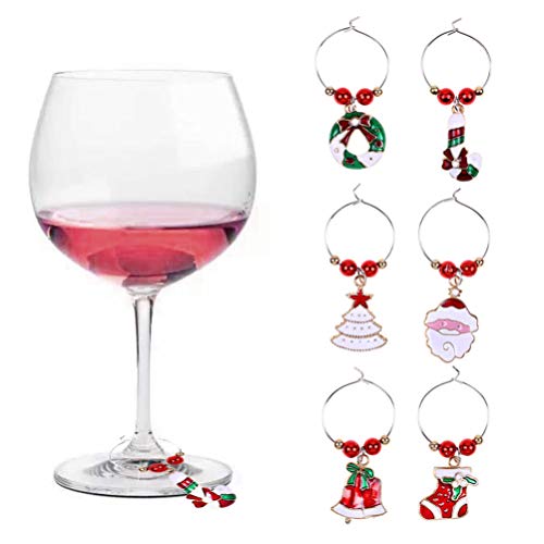 SUPVOX 18 piezas encantos de copa de vino marcadores de copa de vino de navidad etiquetas de copa de vino marcadores de bebida favores de vino