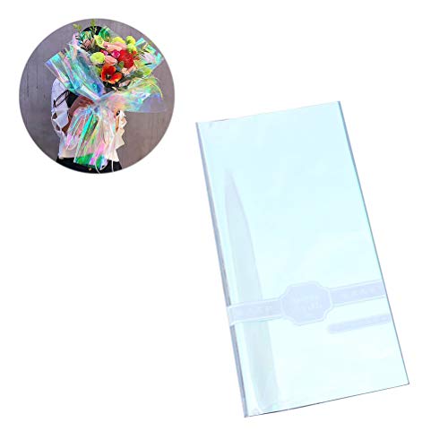 SUPVOX 20 UNIDS Película Iridiscente Celofán Envoltura de Flores Papel de Empaque para Floristería de Boda Bouquet Floral Envoltorio de Regalo Paquete - 60x52 cm