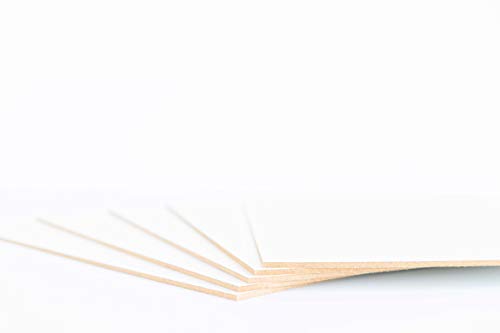 Tableros de Madera blanca de 3MM. Tamaños Disponibles A0, A1, A2, A3, A4, A5 (a Elegir), Soporte para Dibujo, Marcos, Manualidades, Decoración, Láser, Pirograbado, Pintura (A5 (5ud))