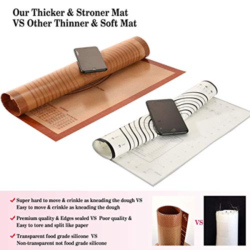 Tapete de Silicona Extra Grande para pastelería con Medidas 71×51 cm, Tapetes para amasar y hornear, Tapete para Pasta/ Pizza/ Torta/ Pastel/ Galletas/ Pan/ Fondant, Resistente al calor, sin BPA