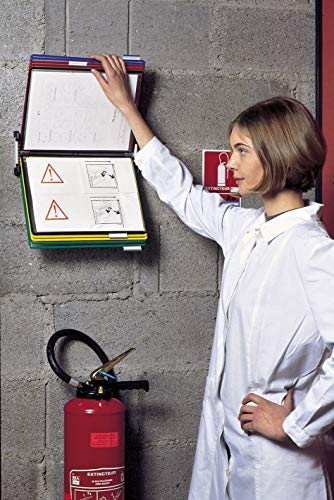 Tarifold Es 414109 - Expositor de pared A4 para catálogos con 10 fundas PVC, colores surtidos