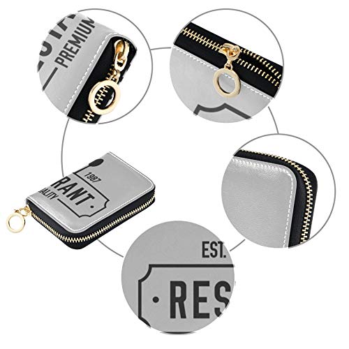 Tarjetero y Monedero Juego de Cubiertos Cucharas Tenedores y Cuchillos Linda Billetera para Tarjetas de crédito Estuches para Tarjetas de Cuero de PU con Cremallera Alrededor de tamaño Compacto para