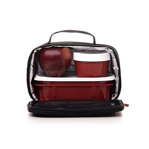 Tatay Urban Food Mini bolsa térmica porta alimentos con fiambrera incluida, Negro, 21.5 x 9 x 12 cm