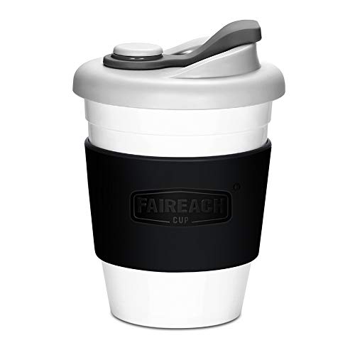 Taza de Café para llevar con Tapa, Mug Café Reutilizable con Manga Antideslizante, Vasos de Café Ecológica de Viaje con sin BPA, Coffee To Go apto para Lavavajillas y Microondas, 340ml (12 oz)