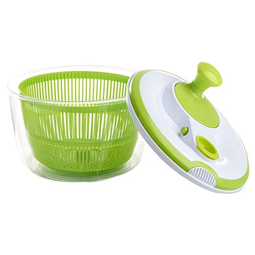 Tebery Spinner de ensalada grande BPA Free-Manual Secador de lechuga y lavadora de vegetales con diseño de secado rápido, lechuga escurridora y vegetales con facilidad, incluido el tazón de plástico t