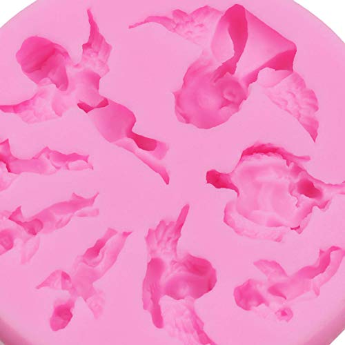 Techson Angel - Molde de silicona para fondant de bebé, hecho a mano, diseño de ángel