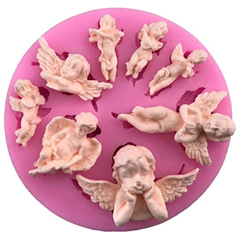 Techson Angel - Molde de silicona para fondant de bebé, hecho a mano, diseño de ángel