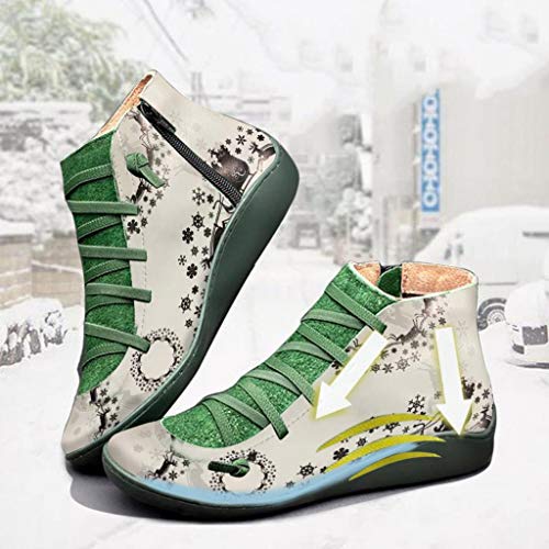 TEELONG - Botas de piel sintética con cordones para mujer, color Blanco, talla 40.5 EU