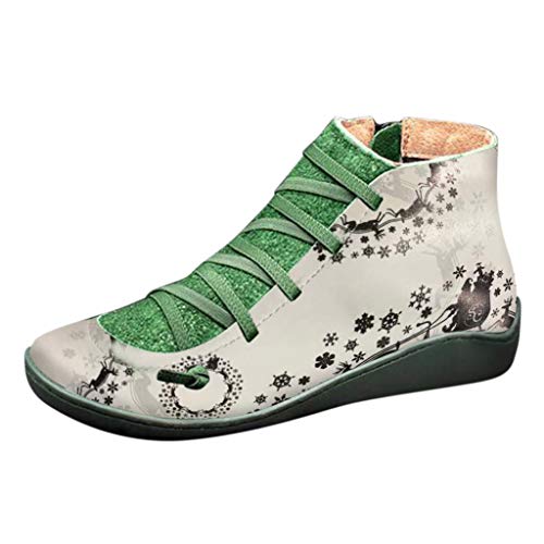 TEELONG - Botas de piel sintética con cordones para mujer, color Blanco, talla 40.5 EU