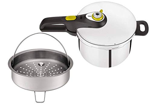 Tefal P25307 - Olla a presión, Acero Inoxidable/plástico, Negro, 22 cm, 6 L