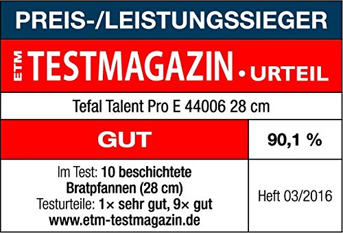 Tefal Sartén Talent Pro E4400685, 28 cm de diámetro, Aluminio, Negro
