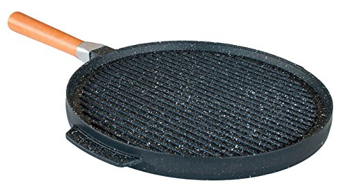 Tele Casa Shop pedras – Sartén Parrilla (Doble Placa Lava Piedra Ceramicore – Cata para Barbacoa y crêpes + 3 Gratis de Accesorios – Fabricado en Italy (32 cm)