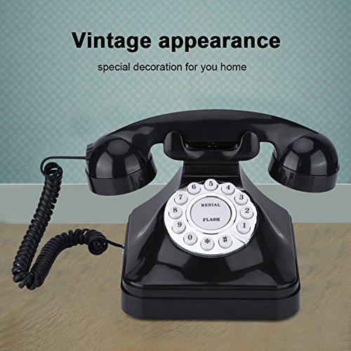 Teléfono Retro Vintage, WX-3011 Teléfono Fijo Alámbrico de Multifunción, Telefonía Doméstica Fija con Cable, Teléfono Vintage de Moda con Base Antideslizante para Hogar Casa Oficina Hotel Motel etc.