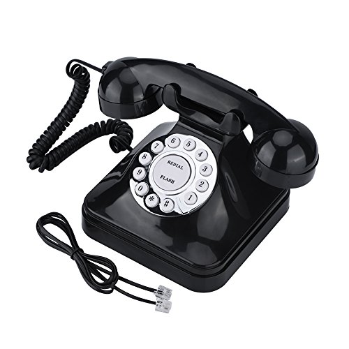 Teléfono Retro Vintage, WX-3011 Teléfono Fijo Alámbrico de Multifunción, Telefonía Doméstica Fija con Cable, Teléfono Vintage de Moda con Base Antideslizante para Hogar Casa Oficina Hotel Motel etc.