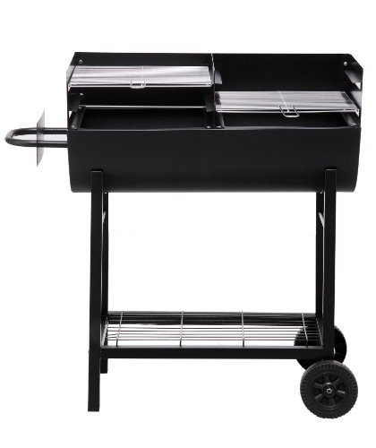 Tepro Detroit Parrilla Barril Carbón Vegetal Negro - Barbacoa (Parrilla, Carbón Vegetal, Barril, Parrilla, Negro, Rectangular)