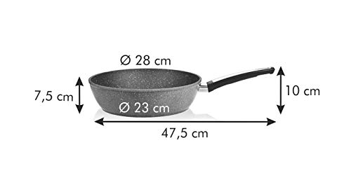 Tescoma SARTEN Honda i-Premium Stone 28CM, Acero Inoxidable, Negro, 28 cm