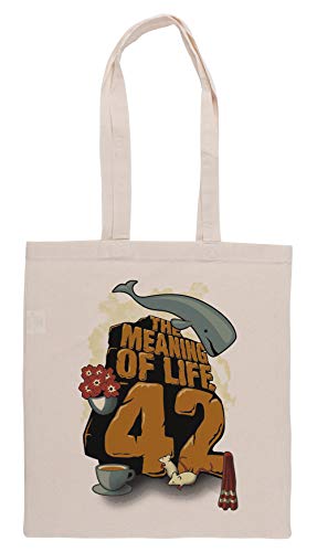 The Meaning of Life Bolsa De Compras Groceries Beige Shopping Bag