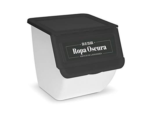 TIENDA EURASIA - Organizador de Ropa Sucia Apilable. Pack de 3 Contenedores para la Colada de 36L (Blanca - Oscura - Color)