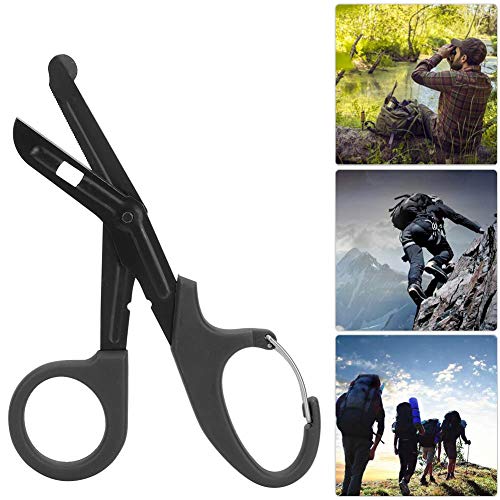 Tijeras médicas, 7.2 Inch Acero inoxidable chapado titanio mate de Tijeras de vendaje para Médico o enfermera, sala de emergencias o campamento al aire libre, vendaje o gasa(Negro)