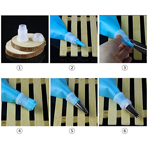 TIMESETL 100Pcs Equipo de decoración de pasteles - Soporte giratorio para pastel giratorio-53 Puntas de glaseado patrones y raspador de pastel de espátula-3 recto y en ángulo