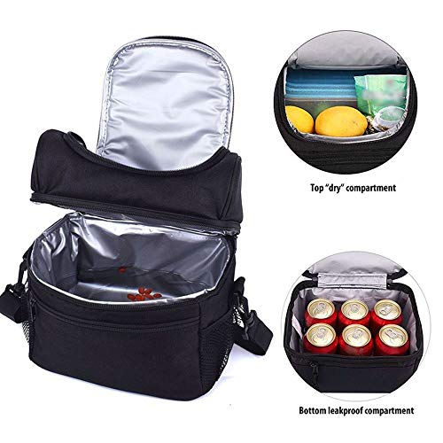 Titular del gabinete Las Mujeres con Aislamiento Almuerzo Bolsa Nevera portátil Grande Bolsa de Asas for los Hombres Adultos Double Deck Enfriador Almuerzo Térmico Caja ZHQHYQHHX