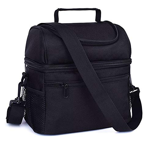 Titular del gabinete Las Mujeres con Aislamiento Almuerzo Bolsa Nevera portátil Grande Bolsa de Asas for los Hombres Adultos Double Deck Enfriador Almuerzo Térmico Caja ZHQHYQHHX