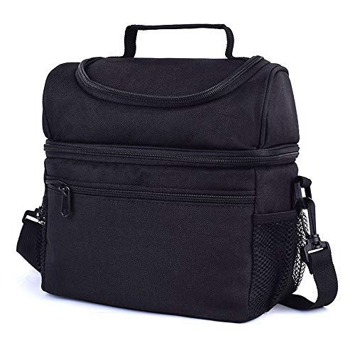 Titular del gabinete Las Mujeres con Aislamiento Almuerzo Bolsa Nevera portátil Grande Bolsa de Asas for los Hombres Adultos Double Deck Enfriador Almuerzo Térmico Caja ZHQHYQHHX